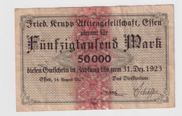 BILLET ALLEMAND 50000 MARK UNIFACE - Da Identificre