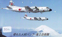 TELECARTE JAPON * MILITAIRY AVION  (732)  Flugzeuge * Airplane * Aeroplano * PHONECARD JAPAN * ARMEE * LEGER VLIEGTUIG - Armée