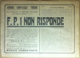 Locandina Cinema Comunale Thiene - F.P.1 Non Risponde - 1935 - Affiches & Posters