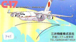 TELECARTE JAPON * MILITAIRY AVION  (745)  Flugzeuge * Airplane * Aeroplano * PHONECARD JAPAN * ARMEE * LEGER VLIEGTUIG - Armée