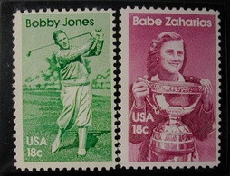 ESTADOS UNIDOS 1981 - USA - BABE ZAHARIAS & BOBBY JONES - GOLF -YVERT Nº 1353-1354**  MICHEL 1504-1505 - SCOTT 1932-1933 - Golf