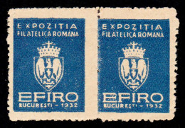 ROUMANIE / ROMANIA - VIGNETTE / CINDERELLA - 2 X EFIRO 1932 - EXPOZITIA FILATELICA ROMÂNA [ MNH ] - RRR ! (am819) - Fiscale Zegels