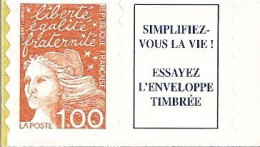 FRANCE AUTOADHESIF N° 16aa (ou 3101aa) 1f. + Vignette, Issu Du Carnet 1510. TRES TRES BAS PRIX. - Neufs