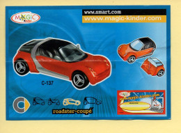 Kinder : BPZ N° C-137 : Série Voitures / Smart / Roadster-coupé - Istruzioni
