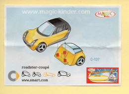 Kinder : BPZ N° C-137 : Série Voitures / Smart / Roadster-coupé - Istruzioni