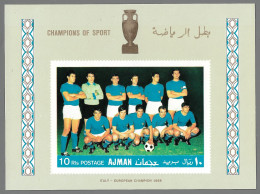 Ajman 1968 Italy European Football Soccer Champion IMPERF Block MI. 56 B Anastasi Facchetti Mazzola Riva Zoff MNH** - Championnat D'Europe (UEFA)