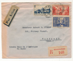 FRANCE - Env. Rec De Marseille Prado, Pour USA, Affr Composé 21/8/1940, Arrivée 5/9/1940 - Covers & Documents
