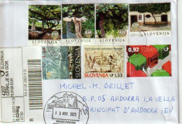 Registered Letter 2023, From Slovenia To Andorre., With Local Illustrated Arrival Postmark - Slowenien