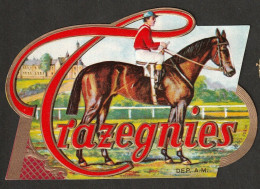 Trazegnies, Pferd Und Reiter ETIKETT, Cigar Label, - Etiquettes