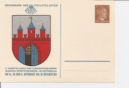 DR PP 152 C 2 ** -  3 Pf Hitler Bromberg Ausstellung Danzig - Warthegau 1941 - Private Postwaardestukken