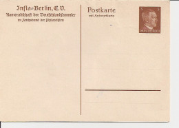 DR PP 153 B 1 ** - 3 Pf Hitler Doppelkarte Infla-Berlin - Entiers Postaux Privés