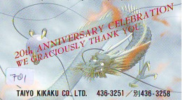 Télécarte Japon * DRAGON L'ESTRAGON DRACHE DRAGÓN DRAGO (701) Zodiaque - Zodiac Horoscope * Phonecard Japan - Zodiaque