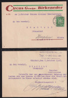 Deutsches Reich 1926 Postkarte MÜNCHEN X KEMPTEN Werbung Circus Zirkus Bikeneder - Storia Postale