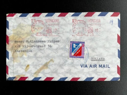 DOMINICAN REPUBLIC 1977 AIR MAIL LETTER SANTO DOMINGO TO AMSTERDAM 1?-09-1977 - Dominicaine (République)