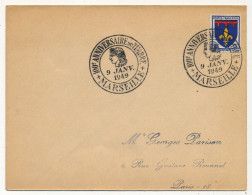 FRANCE - Env. Affr. Blason 15F Provence, Obl "100eme Anniversaire Du Timbre - Marseille" 9 Janvier 1949 - Lettres & Documents