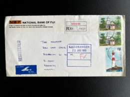 FIJI 1993 REGISTERED AIR MAIL LETTER NAUSORI TO KASSEL 14-07-1993 - Fidji (1970-...)