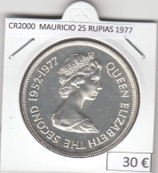 CR2000 MONEDA MAURICIO 25 RUPIAS 1977 PLATA - Maurice