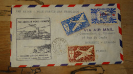 Belle Enveloppe Par PAN AMERICAN , 1ere Liaison, 1947, Noumea Sydney  .... ENV-5013 - Covers & Documents
