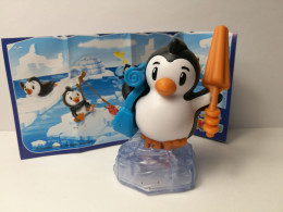 Kinder : MPG VTB18  Maxi-Ei -Inhalte 2023 - Funny Friends Penguins  - Pinguin Mit Sonnenschirm + BPZ - Ü-Ei