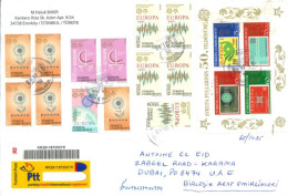 TURKEY  - 2016, REGISTERED STAMPS COVER TO DUBAI.. - Storia Postale