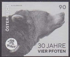 AUSTRIA(2018) Brown Bear. Black Print. Four Paws Animal Protection Society. - Proofs & Reprints