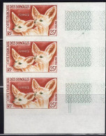 SOMALI COAST(1962) Fennecs. Imperforate Strip Of 3. Scott No 290, Yvert No 308. - Altri & Non Classificati