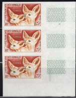SOMALI COAST(1962) Fennecs. Imperforate Strip Of 3. Scott No 290, Yvert No 308. - Other & Unclassified