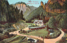 Sächs.Schweiz - Waltersdorfer Mühle Gel.1922 Schöne Inflafrankatur - Hohnstein (Saechs. Schweiz)