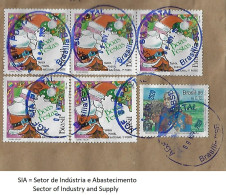 Brazil 2020 Registered Cover Brasília Agency Industry & Supply Sector Postal To Biguaçu Stamp Santa Claus Duke Of Caxias - Brieven En Documenten