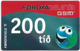 Faroe - Smiling Face, Exp. 31.12.2003, GSM Refill 200Kr, Used - Faroe Islands