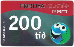 Faroe - Smiling Face, Exp. 31.01.2004, GSM Refill 200Kr, Used - Faeroër