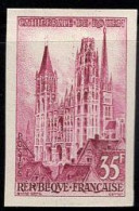 FRANCE(1957) Rouen Cathedral. Trial Color Proof. Scott No 854, Yvert No 1129. - Essais De Couleur 1945-…