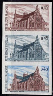 FRANCE(1969) Church Of Brou. Trial Color Proof Strip Of 3. Scott No 1232, Yvert No 1582. - Essais De Couleur 1945-…