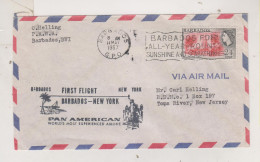 BARBADOS,1957 Nice Airmail Cover To United States First Flight BARBADOS-NEW YORK - Barbados (...-1966)