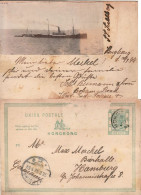 HONG KONG 1899  POSTCARD SENT FROM HONG KONG TO HAMBURG - Brieven En Documenten