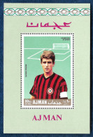 Ajman 1968 Gianni Rivera AC Milan Football Soccer Calcio Block MNH** - Clubs Mythiques