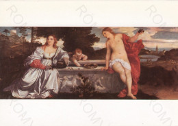 CARTOLINA  ROMA,LAZIO-(GALLERIA BORGHESE) TIZIANO-AMOR SACRO E PROFANO-STORIA,MEMORIA,CULTURA,NON VIAGGIATA - Exhibitions