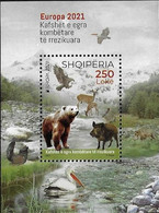 ALBANIA /ALBANIEN /ALBANIE  (2022) -EUROPA 2021 -"ENDANGERED NATIONAL WILDLIFE"- SOUVENIR SHEET - 2022