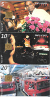 3-CARTES-PUCE-2002-SUISSE-SERIE POMPIERS DE VILLE DE LUCERNE-TBE - Schweiz