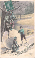 NOUVEL AN - Bonne Année - Happy New Year - Portrait Enfant - Neige - Carte Postale Ancienne - Neujahr