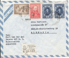 Argentina Registered Air Mail Cover Sent To Germany 1967 With Topic Stamps - Airmail