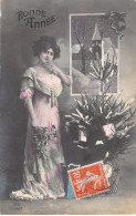 NOUVEL AN - Bonne Année - Happy New Year - Portrait Femme - Carte Postale Ancienne - New Year