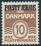 Denmark Danemark Danmark 1938: 10ø Brown Postal Ferry, VF Mint NH, AFA PF21 (DCDK00386) - Paketmarken