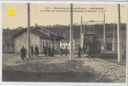 25 SOCHAUX . Gare Du Tramway Animée , Le Tramway En Gare , édit : C Lardier Besançon , Années 10 , état Extra - Sochaux