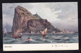 Gibraltar - 1907 Artist Drawn Card Posted Wien To Villach - Gibraltar