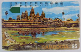 CAMBODIA - Anritsu - ANGKOR RUINS - Larger Control Number - $5 - Used - Kambodscha