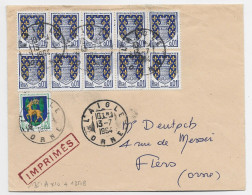 BLASON 1C NIORT BLOC DE 10+2C LETTRE L'AIGLE 13.7.1964 ORNE TARIF IMPRIME - 1941-66 Coat Of Arms And Heraldry