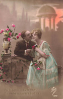 COUPLE - Par La Pensée Et Par Le Coeur - Flor - Colorisé - Carte Postale Ancienne - Couples