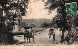 Vernouillet (Seine-et-Oise) La Descente De La Gare, Attelages (calèches) Edition A.G. Carte De 1908 - Vernouillet
