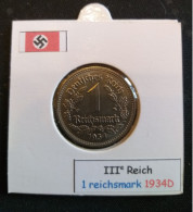 Pièce De 1 Reichsmark De 1934D (Munich) - 1 Reichsmark